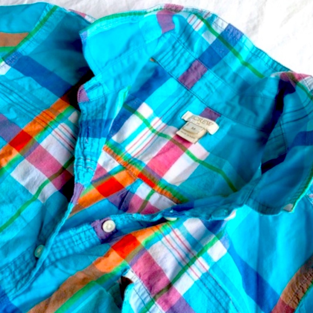 J. Crew Plaid Cotton Button Up Shirt